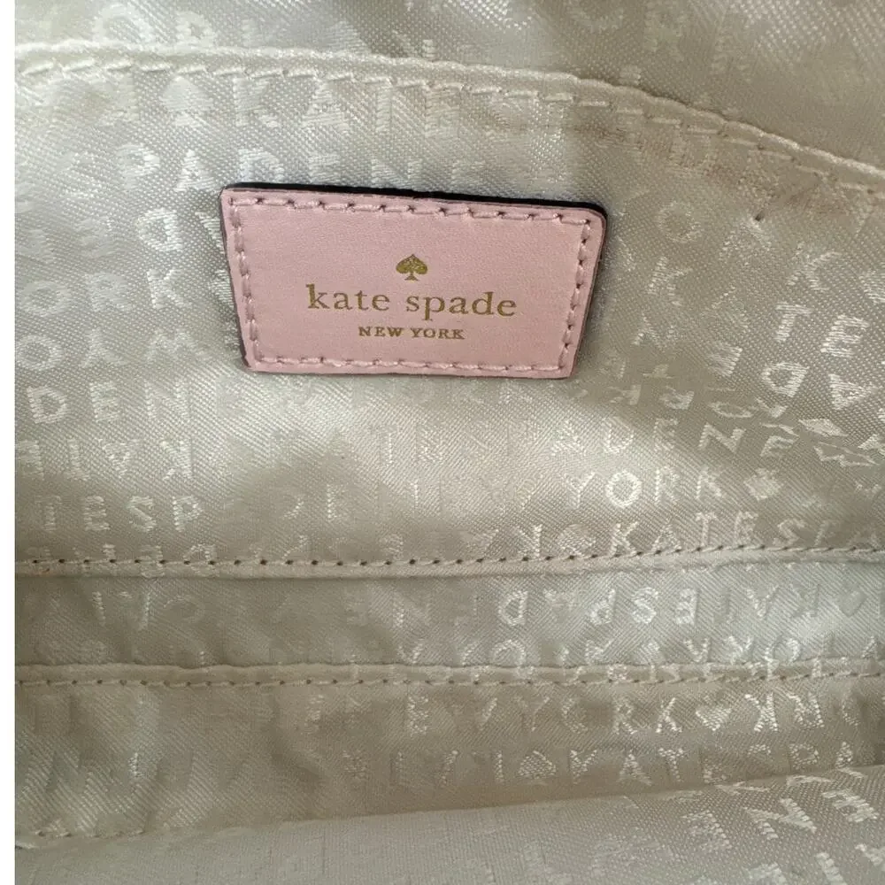 Kate Spade Light Pink Leather Bow Clutch Purse
